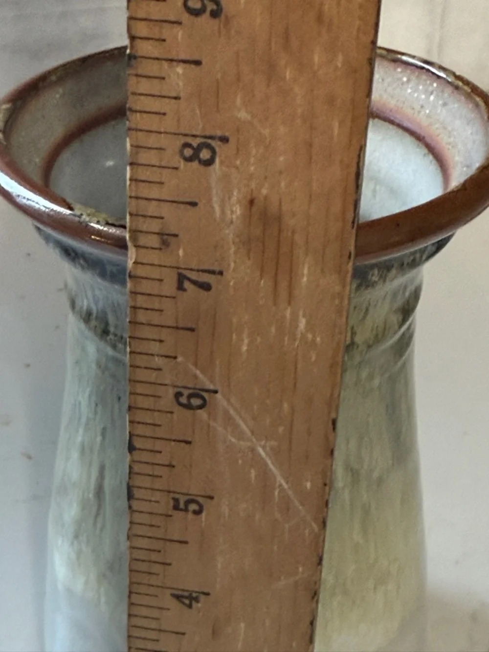 Vintage Artisan studio pottery vase, hand thrown stoneware with drip glaze. - Picture 5 of 7
